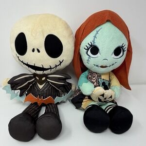 Tim Burtons Nightmare Before Christmas Disney Jack Sally Plush Set New W/O Tags